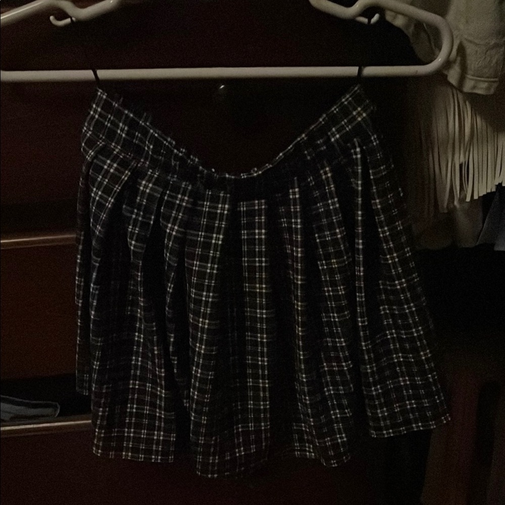 Plaid Black and White Women's Skirt